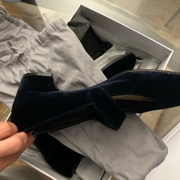 Dior Baby D Deep Blue Velvet Mary Jane Ballerina Pump Size 41.5 - Picture 14 of 16